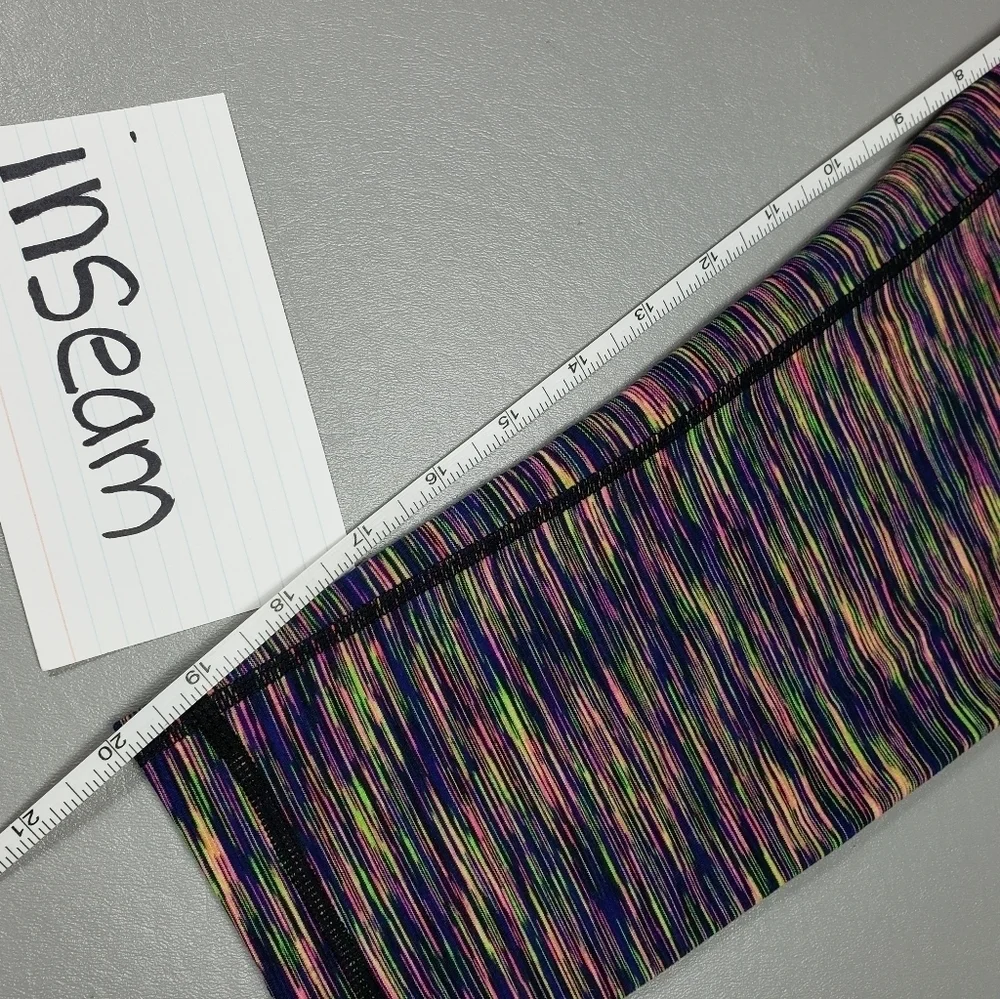 Zella colorful pinstripe cropped leggings small
